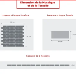 MOSAIQUE TISSU BRIQUETTE MIX CASA LINEA 1 PLAQUE 30 x 30 CM CASA LINEA-Casa Linéa Best