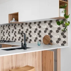 Mosaique verre + aluminium Pluton argent L. 26 x l. 30 cm-Mat Inter Outlet