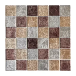 Mosaique verre Athenes marron L. 30 x l. 30 cm Mat Inter-MATinter Hot