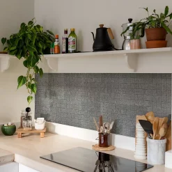 Mat Inter Mosaique verre Gabin gris L. 30 x l. 30 cm