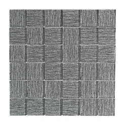 Mat Inter Mosaique verre Gabin gris L. 30 x l. 30 cm
