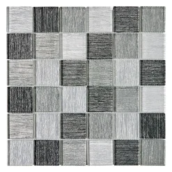 Mosaique verre Lino gris L. 30 x l. 30 cm-Mat Inter Outlet