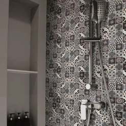 Mat Inter Mosaique verre Marge marron L. 30 x l. 30 cm