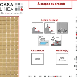 Casa Linéa MOSAÏQUE BEIGE 1 PLAQUE 32,7 x 32,7 CM CASA LINEA