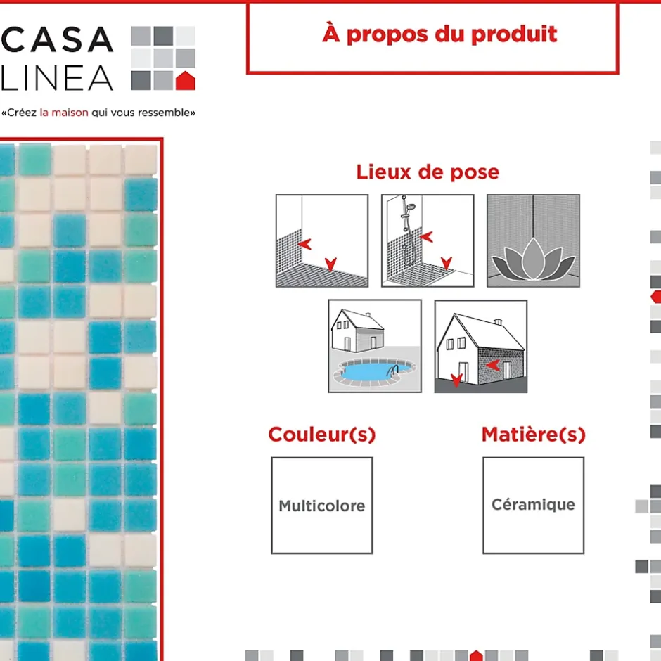 Casa Linéa MOSAÏQUE MOOREA 1 PLAQUE 32,7 x 32,7 CM CASA LINEA