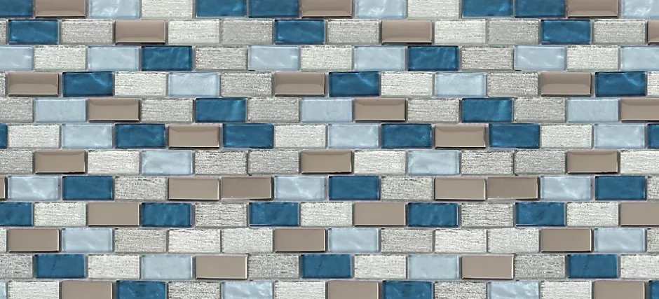 Mosaïque 30 x 30 cm Glass bleu-GoodHome Online
