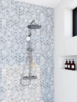 Mosaïque 30 x 30 cm Hexa Travertin gris-Casa Linea Sale