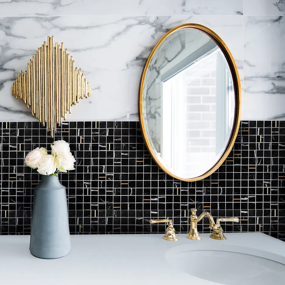 Mat Inter Mosaïque 29,7 x 29,70 cm marbre noir