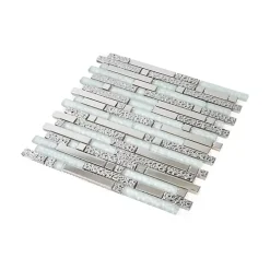 Mosaïque Alu / Verre - Black / White - Barrettes-Decoon