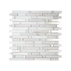 Mosaïque Alu / Verre - Black / White - Barrettes-Decoon