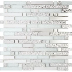 Mosaïque Alu / Verre - Black / White - Barrettes-Decoon
