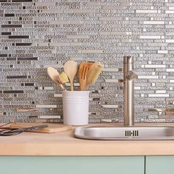 Decoon Mosaïque Alu / Verre - Gris / Frozen