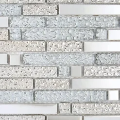 Decoon Mosaïque Alu / Verre - Gris / Frozen