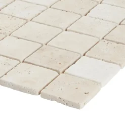 GoodHome Mosaïque beige 30,5x30,5cm Travertino pierre naturelle