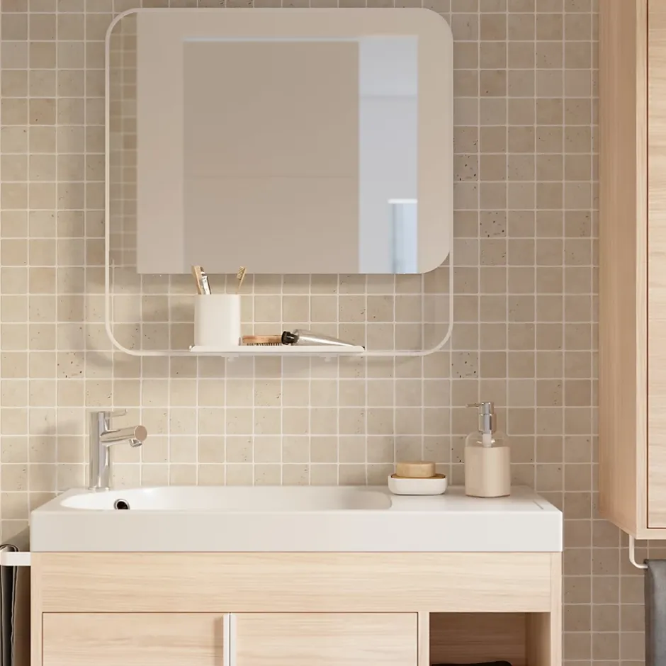 GoodHome Mosaïque beige 30,5x30,5cm Travertino pierre naturelle