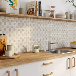 GoodHome Mosaïque beige 30,5x30,5cm Travertino