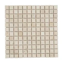 Mosaïque beige 30,5x30,5cm Travertino pierre naturelle mat-GoodHome