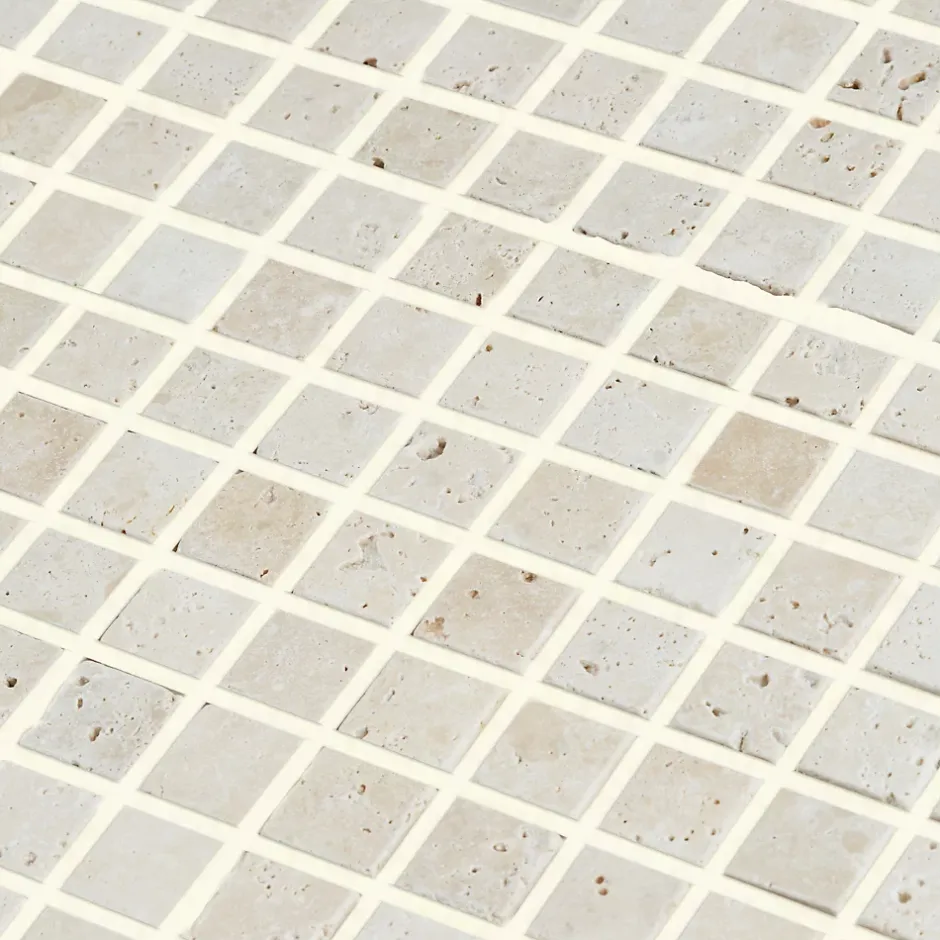 Mosaïque beige 30,5x30,5cm Travertino pierre naturelle mat-GoodHome