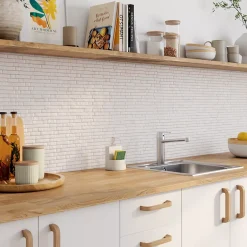 GoodHome Mosaïque beige 30,5x31cm Travertino pierre naturelle