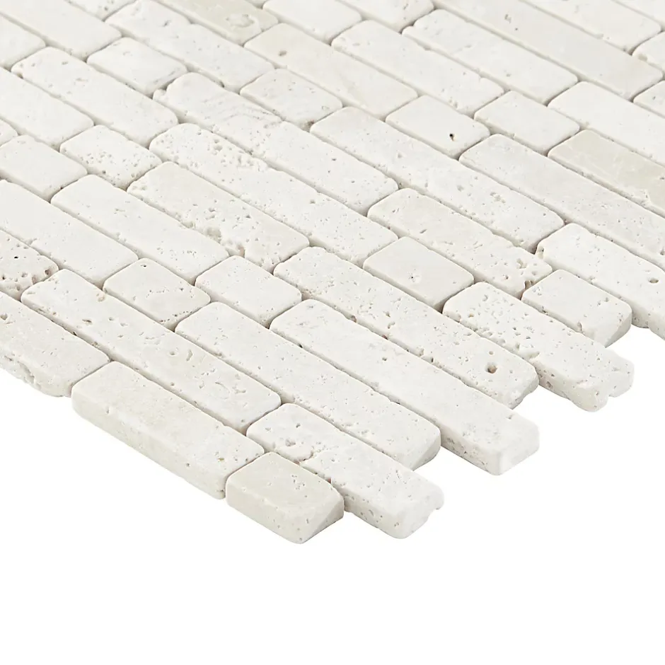 GoodHome Mosaïque beige 30,5x31cm Travertino pierre naturelle