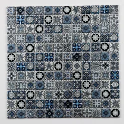Mat Inter Mosaïque bleu 2,3 x 2,3 cm Leo