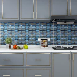 Mosaïque bleu cuisine et salle de bain Effet. Nagoya Blue 30x30 cm. Intérieur-extérieur-Lux Mosaic Clearance