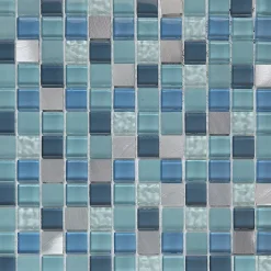 GoodHome Mosaïque bleu 30x30cm Lizon