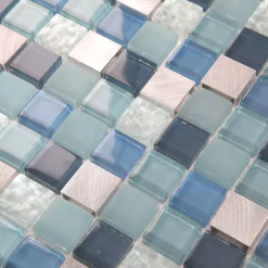 GoodHome Mosaïque bleu 30x30cm Lizon