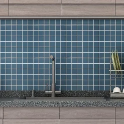 Mosaïque céramique Elko bleu L. 30,3 x l. 30,3 cm-GoodHome Online