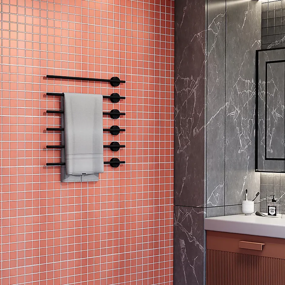 GoodHome Mosaïque céramique Elko rouge L. 30,3 x l. 30,3 cm