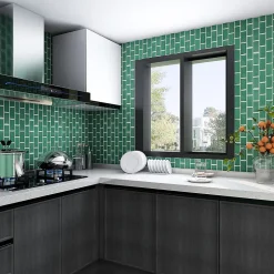 Mosaïque céramique Trentiemax vert L. 29,3 x l. 28,8 cm-GoodHome New