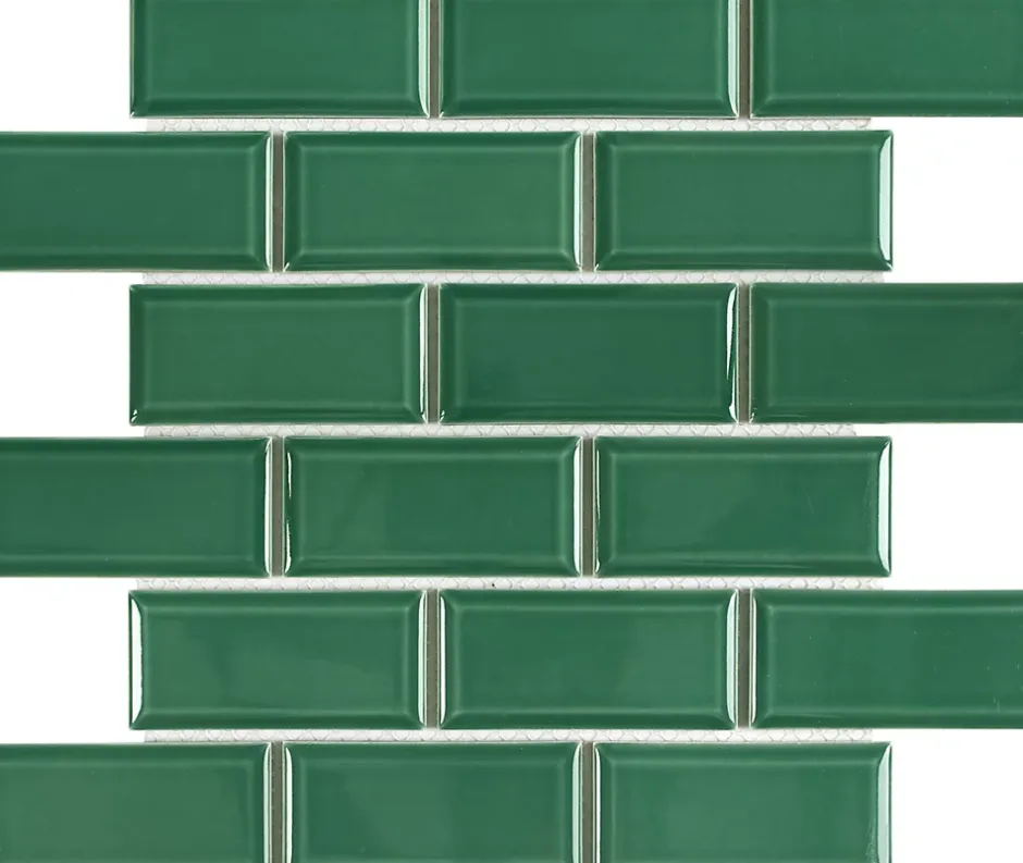 Mosaïque céramique Trentiemax vert L. 29,3 x l. 28,8 cm-GoodHome New