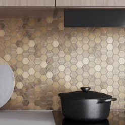 Mosaïque cuivre 29,9x29,6cm Enaide-GoodHome Outlet