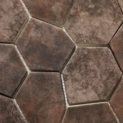 Ilcom Mosaïque de verre pressé antidérapant R11 sur maille pour salle de bain ou cuisine 41 cm x 26 cm - Hexa air slate (0,09m²)