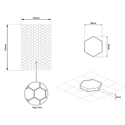 Mosaïque de verre pressé antidérapant R11 sur maille pour salle de bain ou cuisine 52 cm x 34 cm - Hexa calacatta (0,166m²)-Ilcom