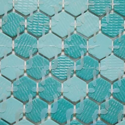 Ilcom Mosaïque de verre pressé antidérapant sur maille pour salle de bain ou cuisine 52 cm x 34 cm - Hexa artistic (0,166m²)