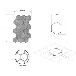 Mosaïque de verre pressé antidérapant R11 sur maille pour salle de bain ou cuisine 41 cm x 26 cm - Hexa dark mat (0,09m²)-Ilcom Hot