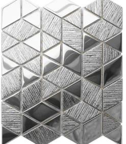 Ilcom Mosaïque de verre pour salle de bain ou cuisine 26x30cm - Scratched mirror