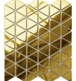 Ilcom Mosaïque de verre pour salle de bain ou cuisine 26.3 x 30.3 cm - Golden mirror