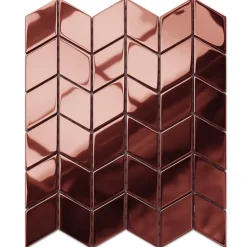 Mosaïque de verre sur maille pour salle de bain ou cuisine Magic Copper Chevron - 26.5cm x 30.5cm-Ilcom