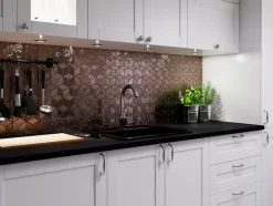 Mosaïque de verre sur maille pour salle de bain ou cuisine Copper eagle - 26.5cm x 30.5cm-Ilcom Outlet