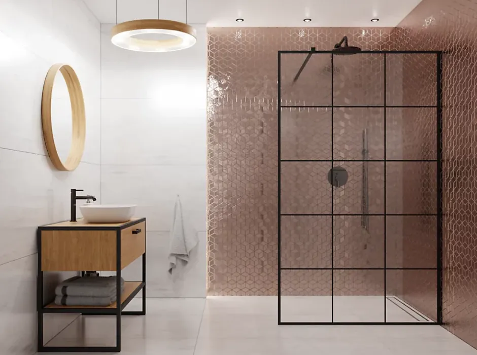 Mosaïque de verre sur maille pour salle de bain ou cuisine Copper eagle - 26.5cm x 30.5cm-Ilcom Outlet