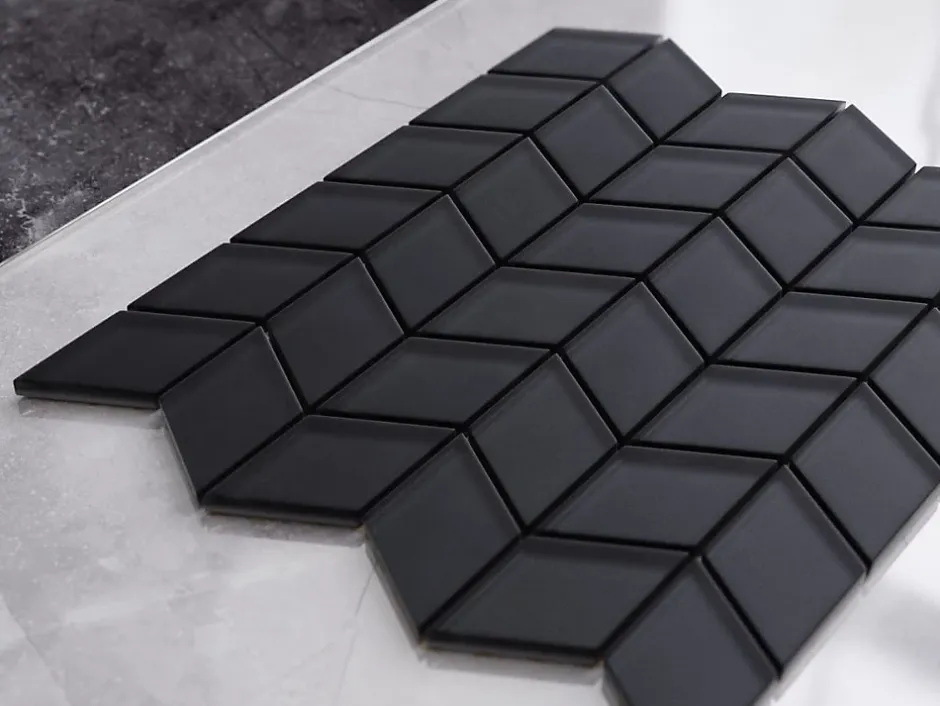 Mosaïque de verre sur maille pour salle de bain ou cuisine Black Panther - 26.5cm x 30.5cm-Ilcom Best