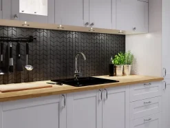 Mosaïque de verre sur maille pour salle de bain ou cuisine Black Panther - 26.5cm x 30.5cm-Ilcom Best