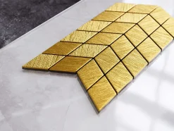 Ilcom Mosaïque de verre sur maille pour salle de bain ou cuisine Mini Totem Chevron - 17.2cm x 29.8cm