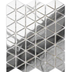 Ilcom Mosaïque de verre sur maille pour salle de bain ou cuisine 26,3 x 30,3 cm - Mirror Reflection