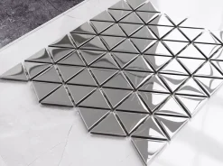 Ilcom Mosaïque de verre sur maille pour salle de bain ou cuisine 26,3 x 30,3 cm - Mirror Reflection