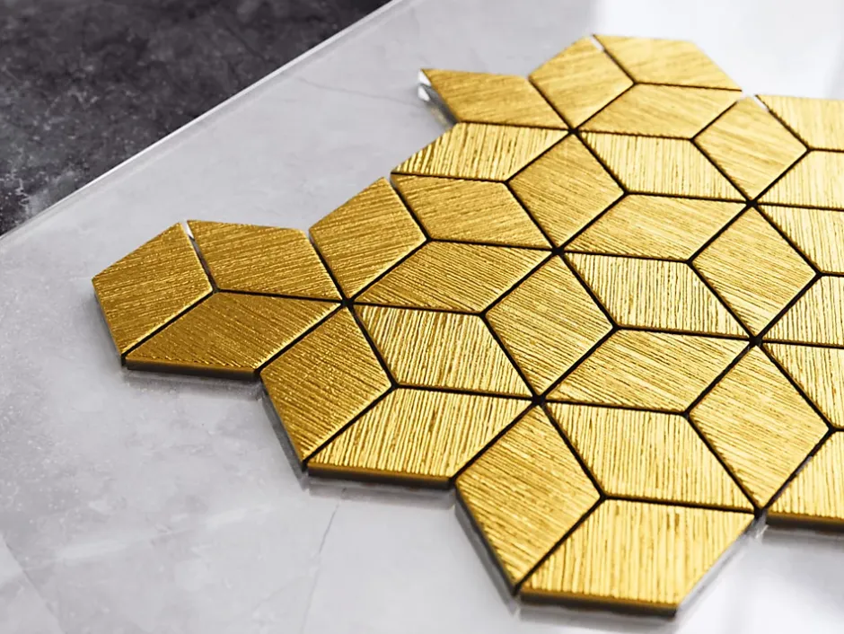 Mosaïque de verre sur maille pour salle de bain ou cuisine Gold eagle - 26.5cm x 30.5cm-Ilcom Best