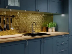 Mosaïque de verre sur maille pour salle de bain ou cuisine Gold eagle - 26.5cm x 30.5cm-Ilcom Best