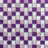 Mosaïque de verre 2.3X2.3 cm Blanc et Violet + Pierre Rose - vendu par plaque de 30X30 cm-Carrelage Signature Outlet